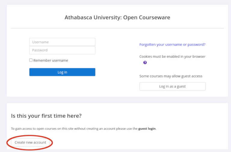 account login page